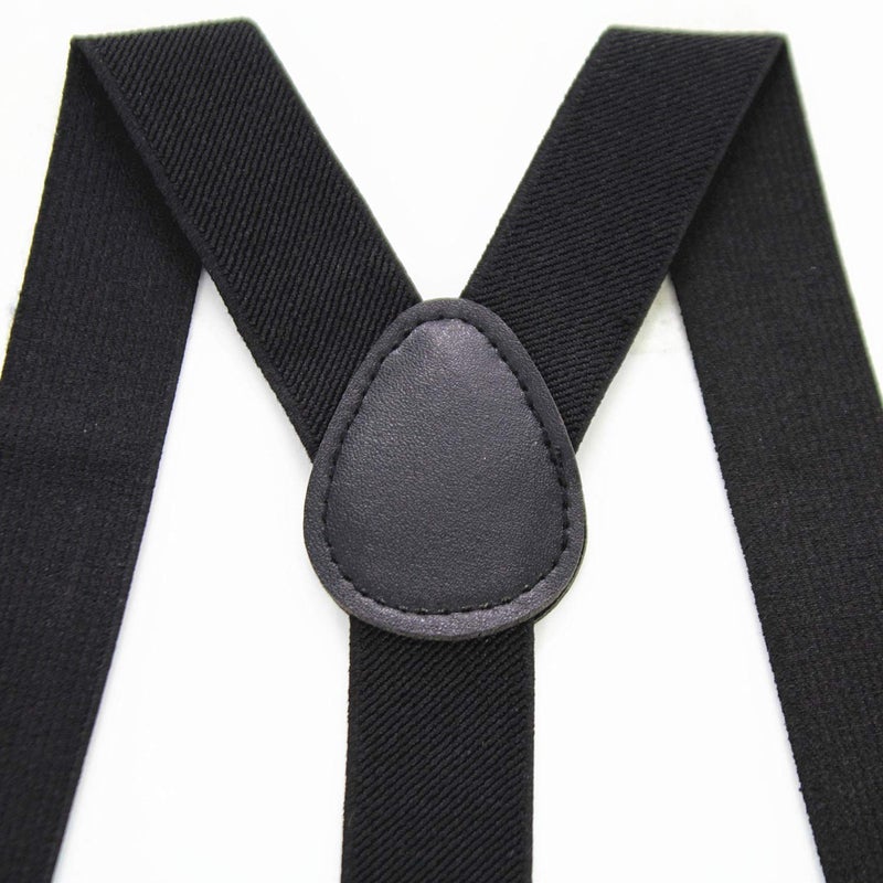 JEMYGINS Black Suspender and Silk Skinny Tie Sets for Men Slim Necktie (Black) - Image 4